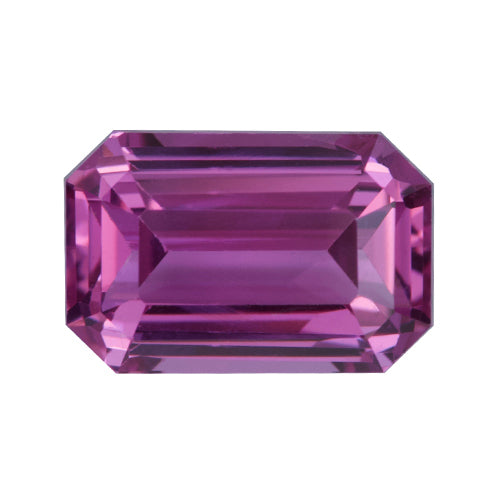 1.64 ct Emerald Cut Vivid Pink Sapphire Certified Unheated