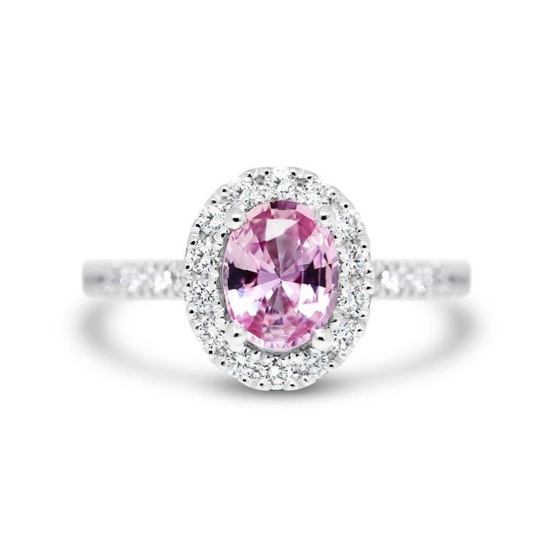 Princess Zicron Pink Sapphire Diamond 925 Silver Ring, Weight: 3 Gm at Rs  2500/piece in Surat