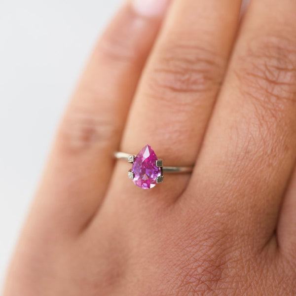 1.24 ct Pink Sapphire Pear Cut Natural Unheated