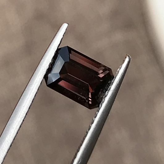 1.87 ct Chocolate Brown Emerald Cut Natural Unheated Sapphire