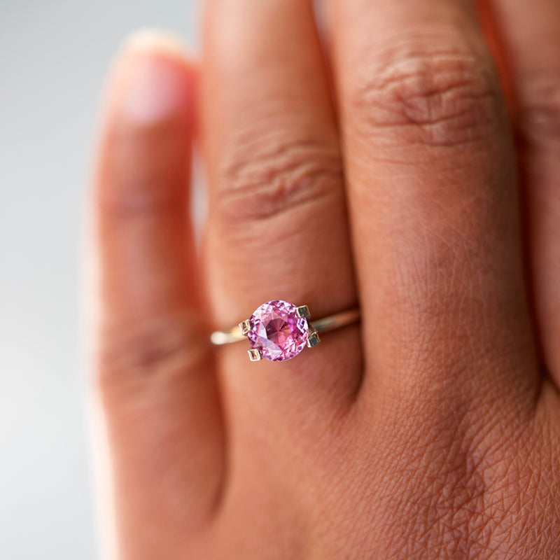 1.13 ct Pink Sapphire Round Unheated Certified