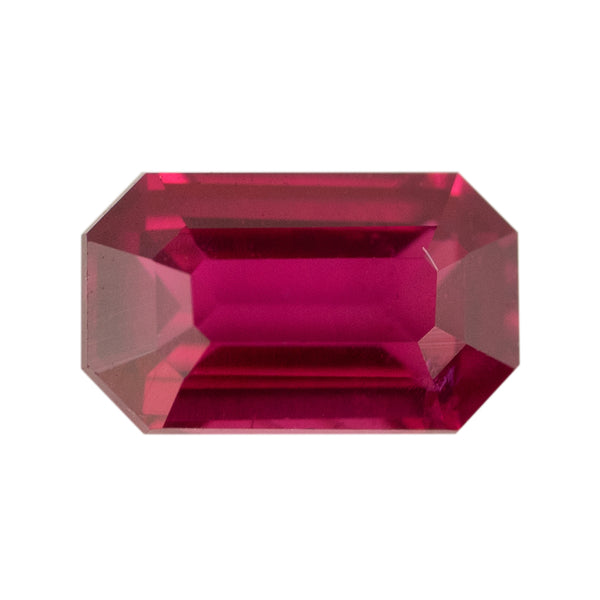0.55 ct Pinkish Red Ruby Emerald Cut Natural Unheated