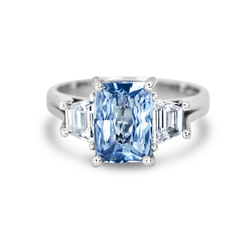 Nature Inspired 14K White Gold 1.0 Ct Light Blue Sapphire Champagne Diamond  Leaf and Vine Engagement Ring R340S-14KWGCHDLBS | Caravaggio Jewelry