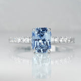Sky Blue Sapphire Engagement Ring Diamond Band