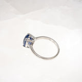 Cornflower Ceylon Blue Sapphire Unheated Platinum Ring