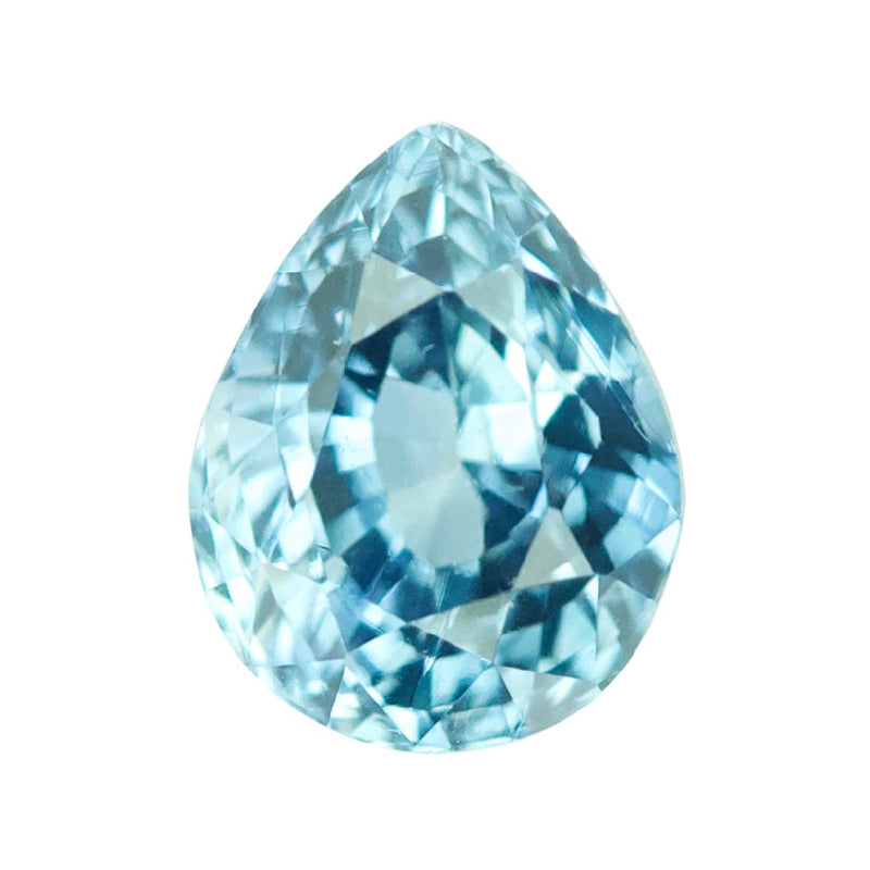 1.03 ct Aqua Blue Sapphire Pear Natural Unheated