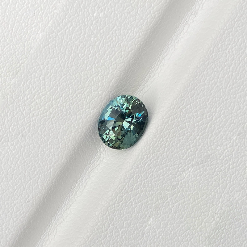 2.04 ct Teal Green Sapphire Oval Natural Unheated