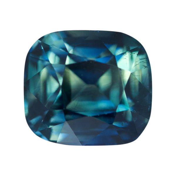 2.05 ct Teal Sapphire Cushion Cut Natural Unheated