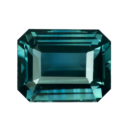 2.04 ct Emerald Cut Teal Sapphire Certified Unheated