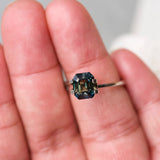 2.82 ct Teal Sapphire Emerald Cut Natural Unheated