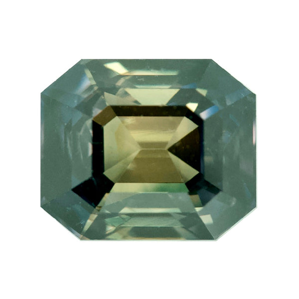 2.82 ct Teal Sapphire Emerald Cut Natural Unheated