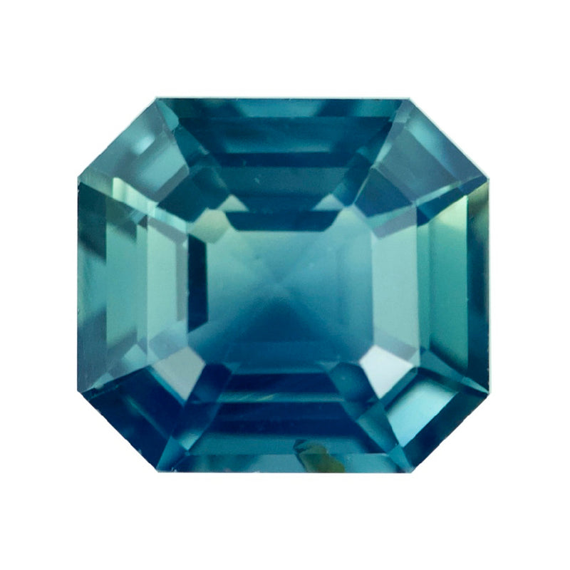1.13 ct Teal Sapphire Emerald Cut Natural Unheated