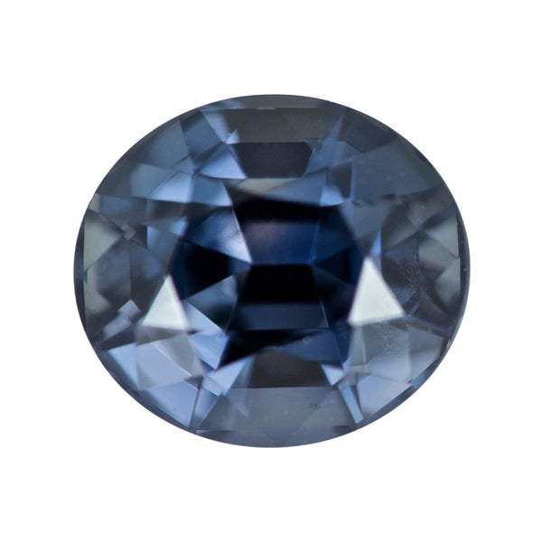 2.58 ct Steel Blue Sapphire Oval Natural Unheated