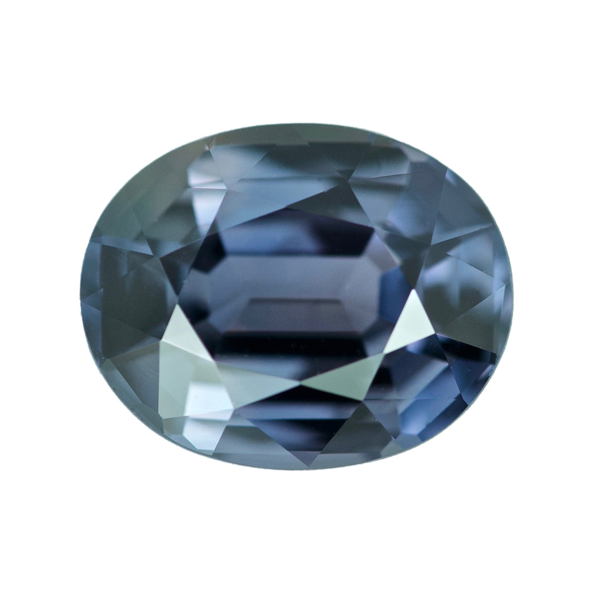 2.00 ct Steel Blue Sapphire Oval Natural Unheated