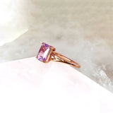 Lilac Sapphire Split Band Engagement Ring Rose Gold