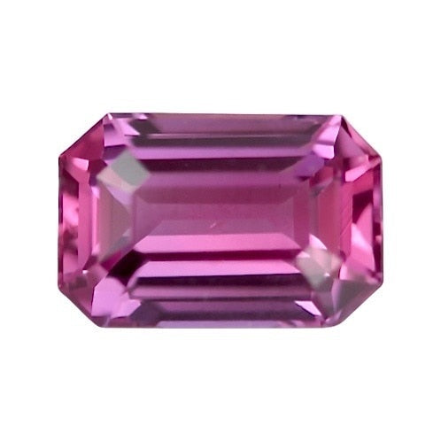 1.19 ct Vivid Pink Emerald Cut Natural Unheated Sapphire