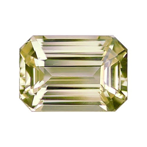 1.67 ct Light Yellow Emerald Cut Natural Unheated Sapphire