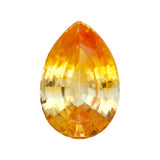 2.71 ct Unique Bi Colour Orange Sapphire Pear Natural Heated