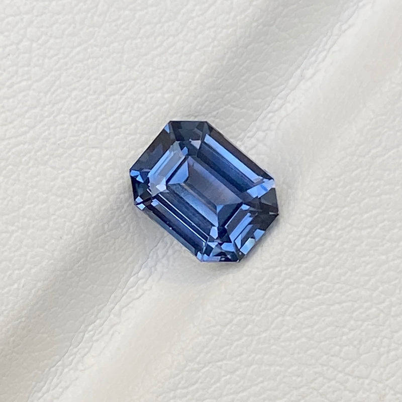 2.04 ct Violetish Blue Sapphire Emerald Cut Natural Unheated