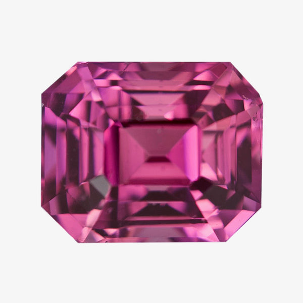 2.10 ct Madagascar Vivid Pink Sapphire Emerald Cut Natural
