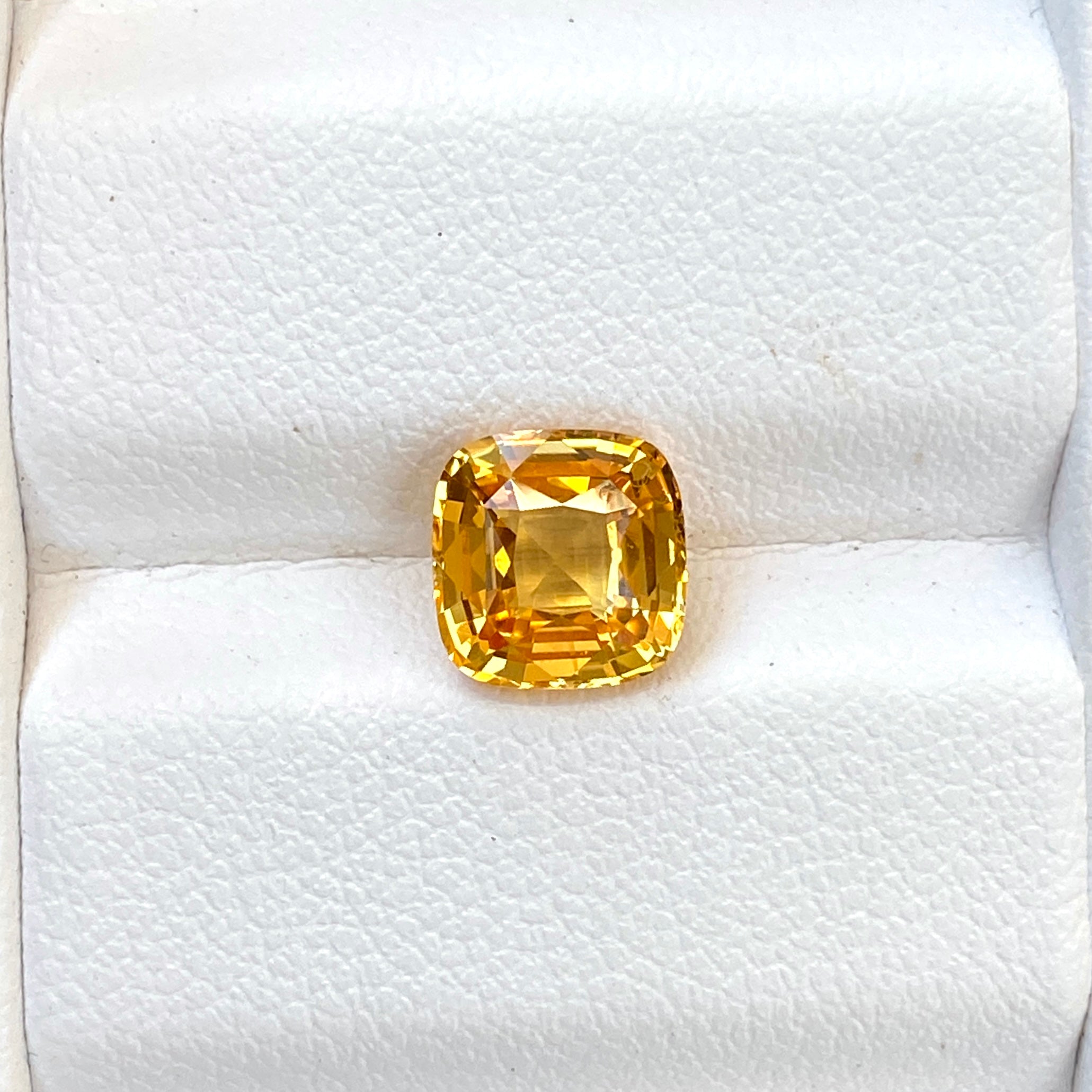 2.08 ct Vivid Apricot Yellow Sapphire Cushion Natural Heated