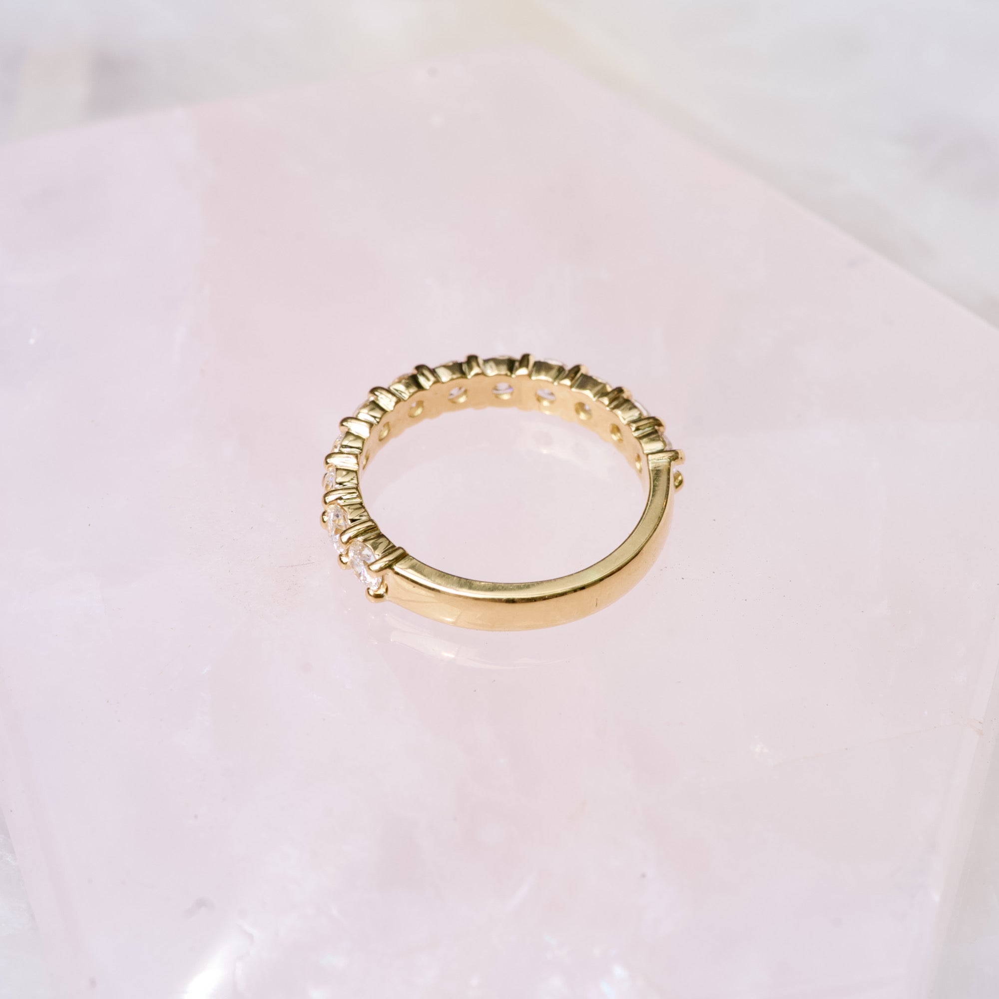 Three Quarter Circle Diamond Band Yellow Gold