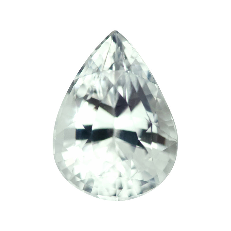 1.95 ct  White Sapphire Pear Natural Heated