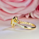 Unheated Yellow Sapphire Yellow Gold Engagement Ring