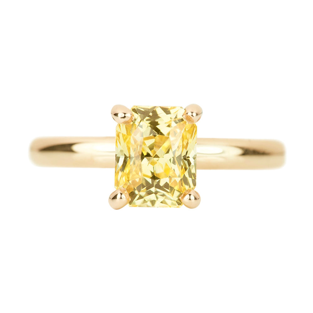 Yellow Sapphire Rose Gold Solitaire Engagement Ring