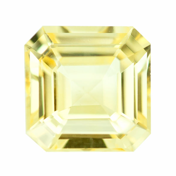 3.55 ct Yellow Sapphire Square Cut Natural Unheated
