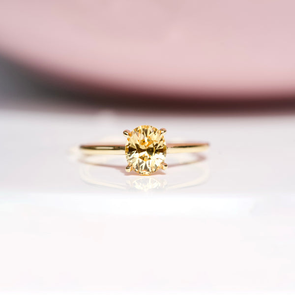 Yellow Sapphire Yellow Gold Solitaire Engagement Ring