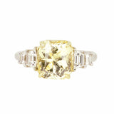 Yellow Sapphire Engagement Ring Trapezoid Diamond