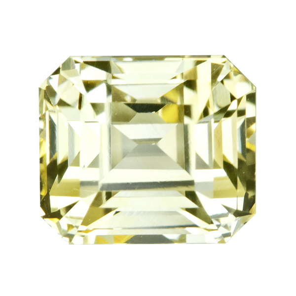 2.64 ct Yellow Sapphire Emerald Cut Unheated Ceylon